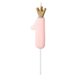 Kakelys Tall med Krone Rosa