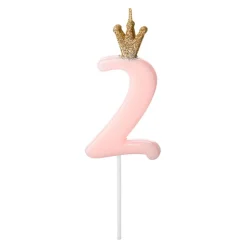 Kakelys Tall med Krone Rosa