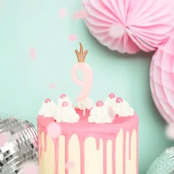 Kakelys Tall med Krone Rosa