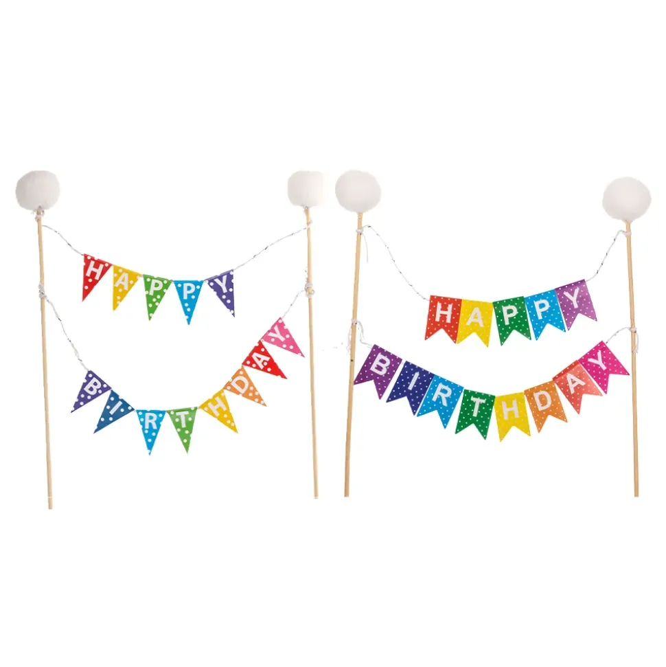 Kakepynt Happy Birthday Vimpel