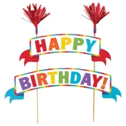 Kakevimpel Happy Birthday Regnbue