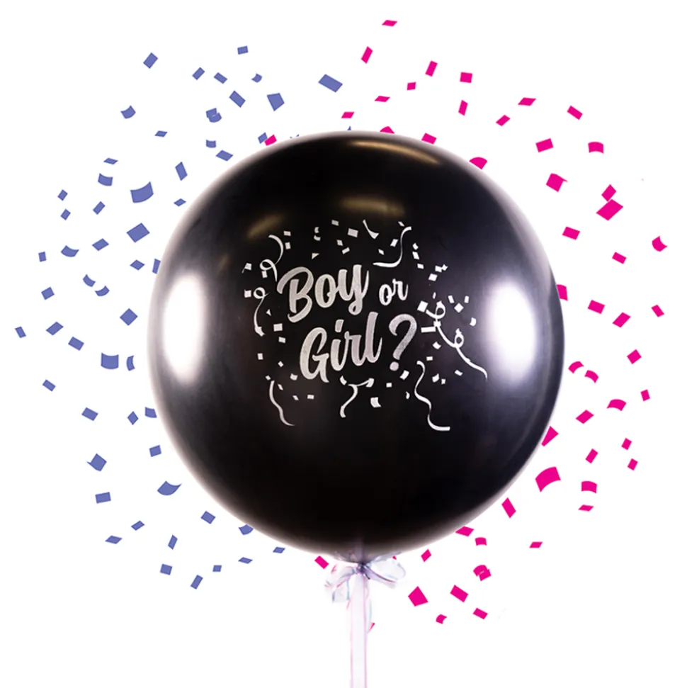 Kjempeballong Boy or Girl med Konfetti