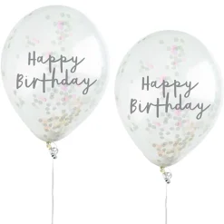 Konfettiballonger Happy Birthday Fargeskimrende