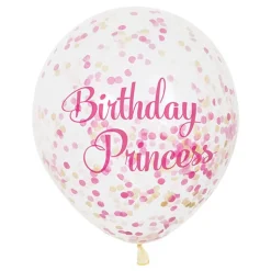 Konfettiballonger Rosa Birthday Princess