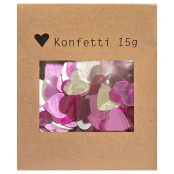 Konfetti Rødrosa Hjerter