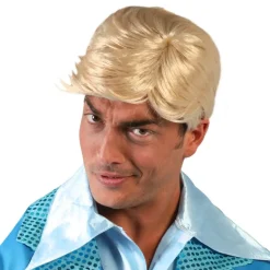Kort Blond Parykk med Sidelugg