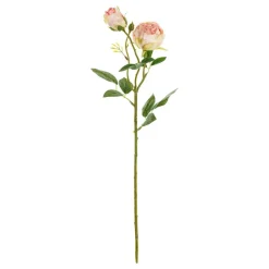 Kunstig rose med to knopper rosa