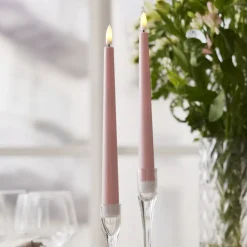 LED Kronelys Rosa