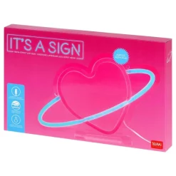 LED-lampe Planet Heart med neon-effekt