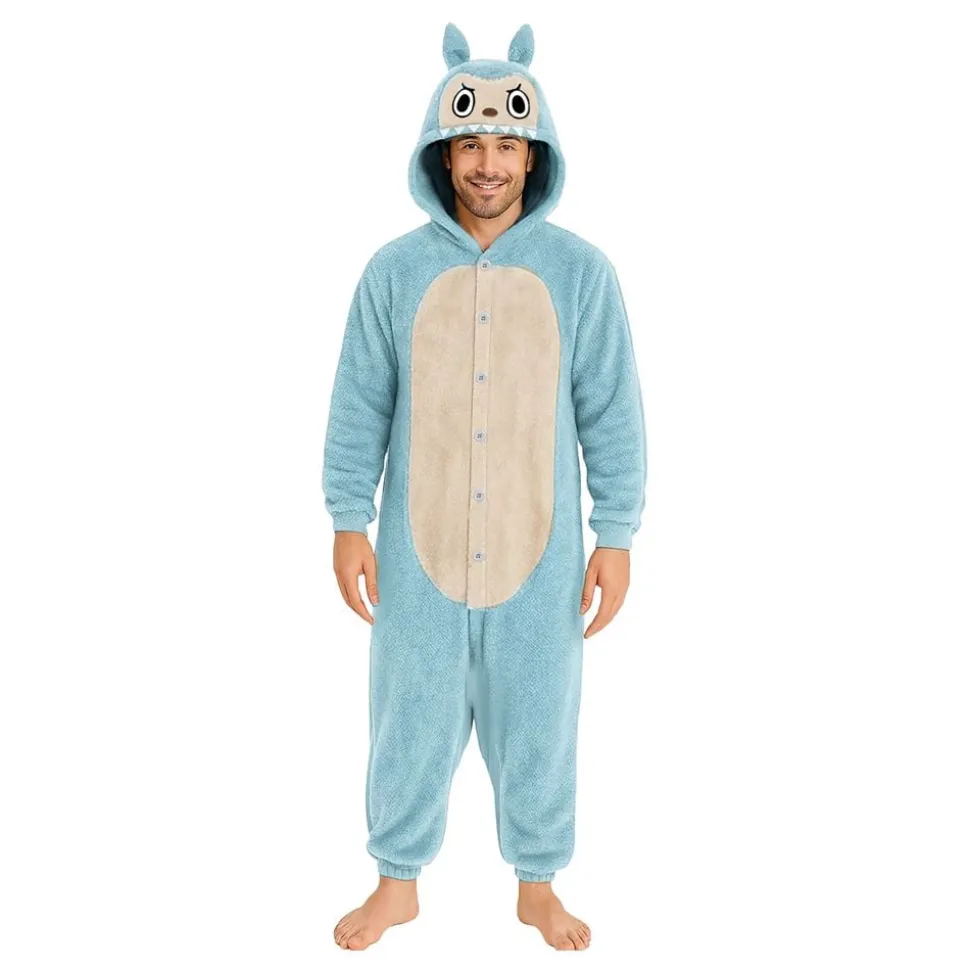 Lulu Monster Blå Onesie Herre Kostyme