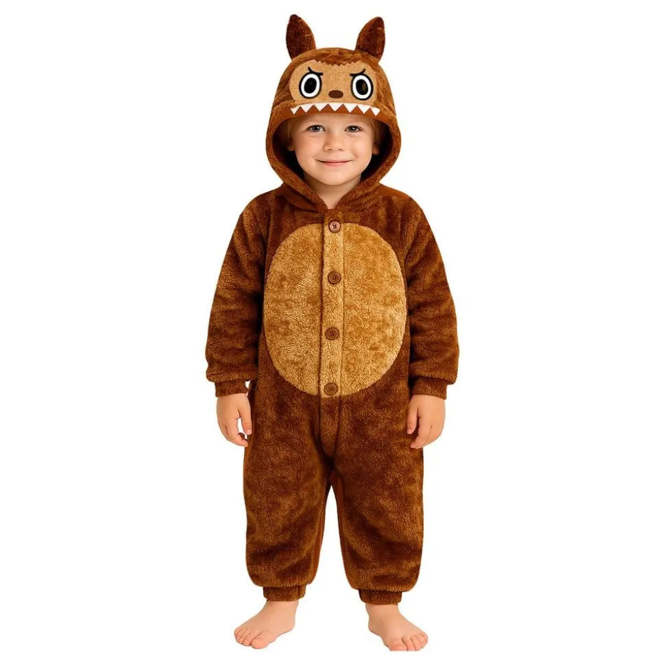 Lulu Monster Brun Onesie Barn Kostyme