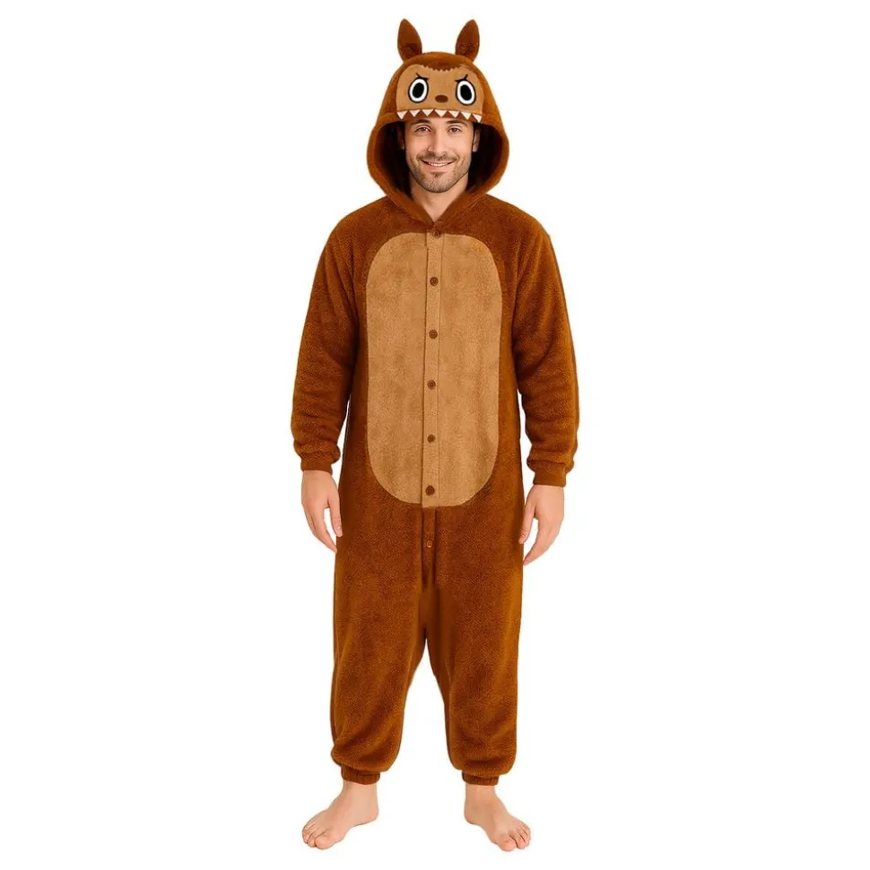 Lulu Monster Brun Onesie Herre Kostyme