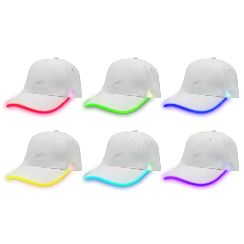 Lysende LED Kaps Hvit