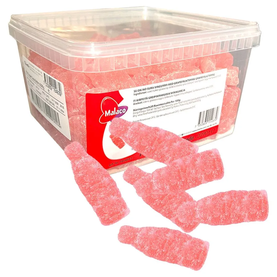 Malaco Grapefrukt Soda Flaske i storpakning
