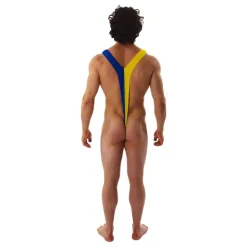 Mankini Blå/Gul