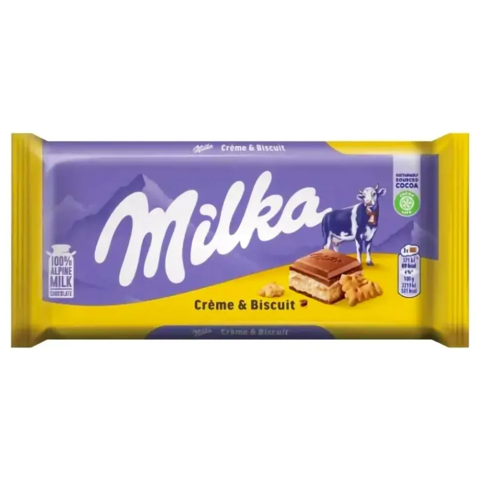 Milka Melkesjokoladeplate Creme & Biscuit