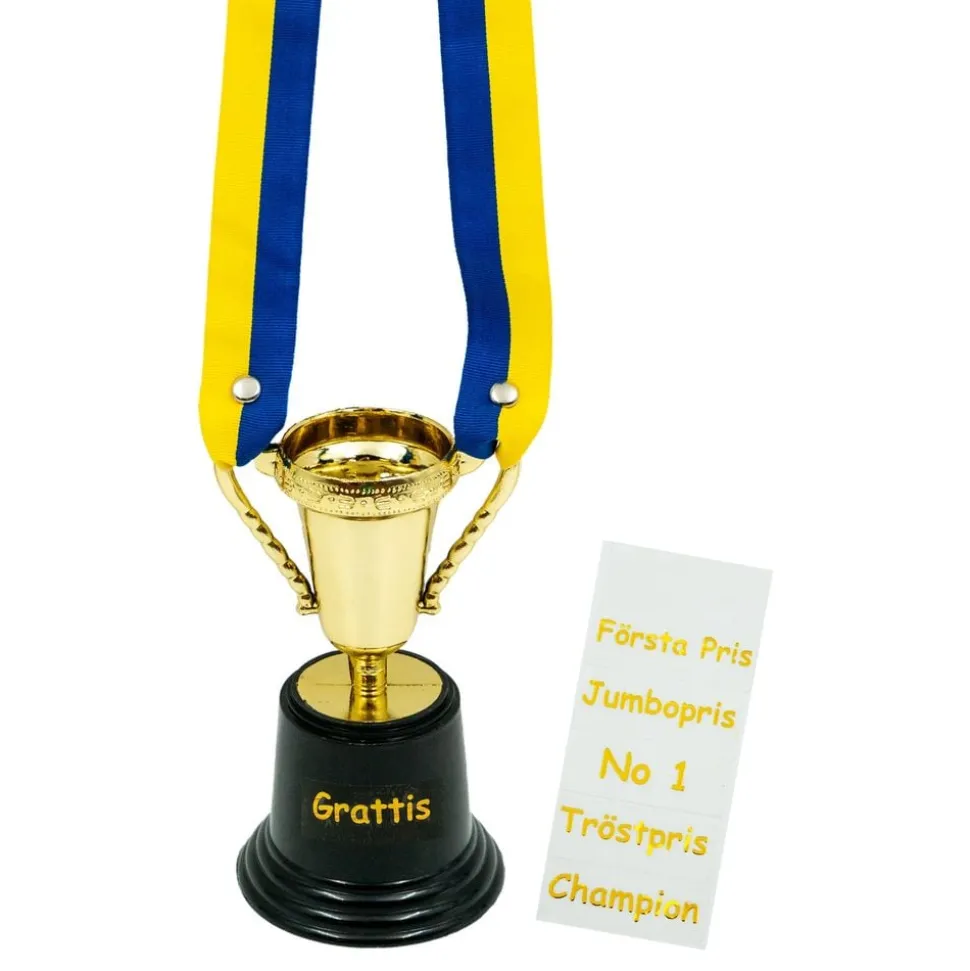 Minipokal Gull med Sverige-bånd