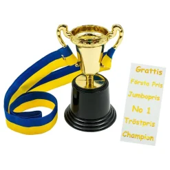 Minipokal Gull med Sverige-bånd