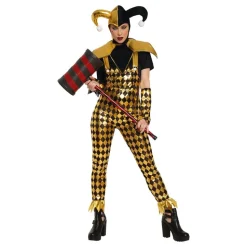 Mørk Harlequin Dame Kostyme