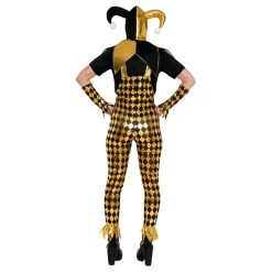 Mørk Harlequin Dame Kostyme