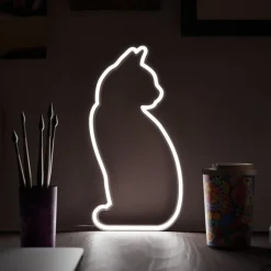 Mustard LED-lampe Katt Neon