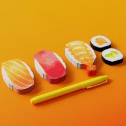 Mustard Sushi Bento Sticky Notes