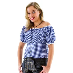 Oktoberfest Bluse Hvit/Blå