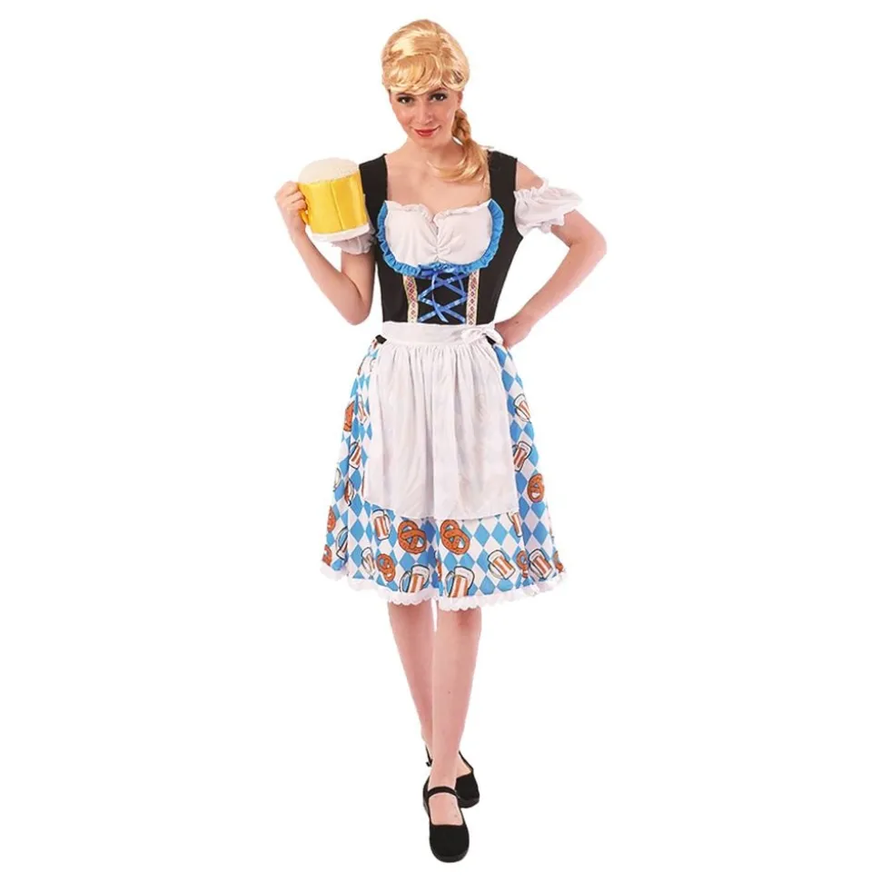 Oktoberfest Kjole Blå Kostyme