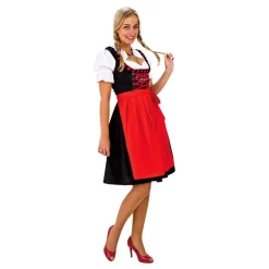 Oktobertfest Dirndl Svart/Rød Kostyme