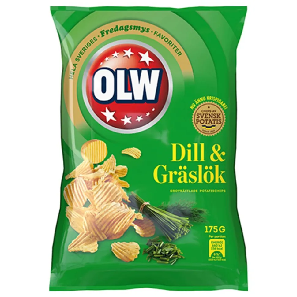 OLW Dill & Gressløk Chips