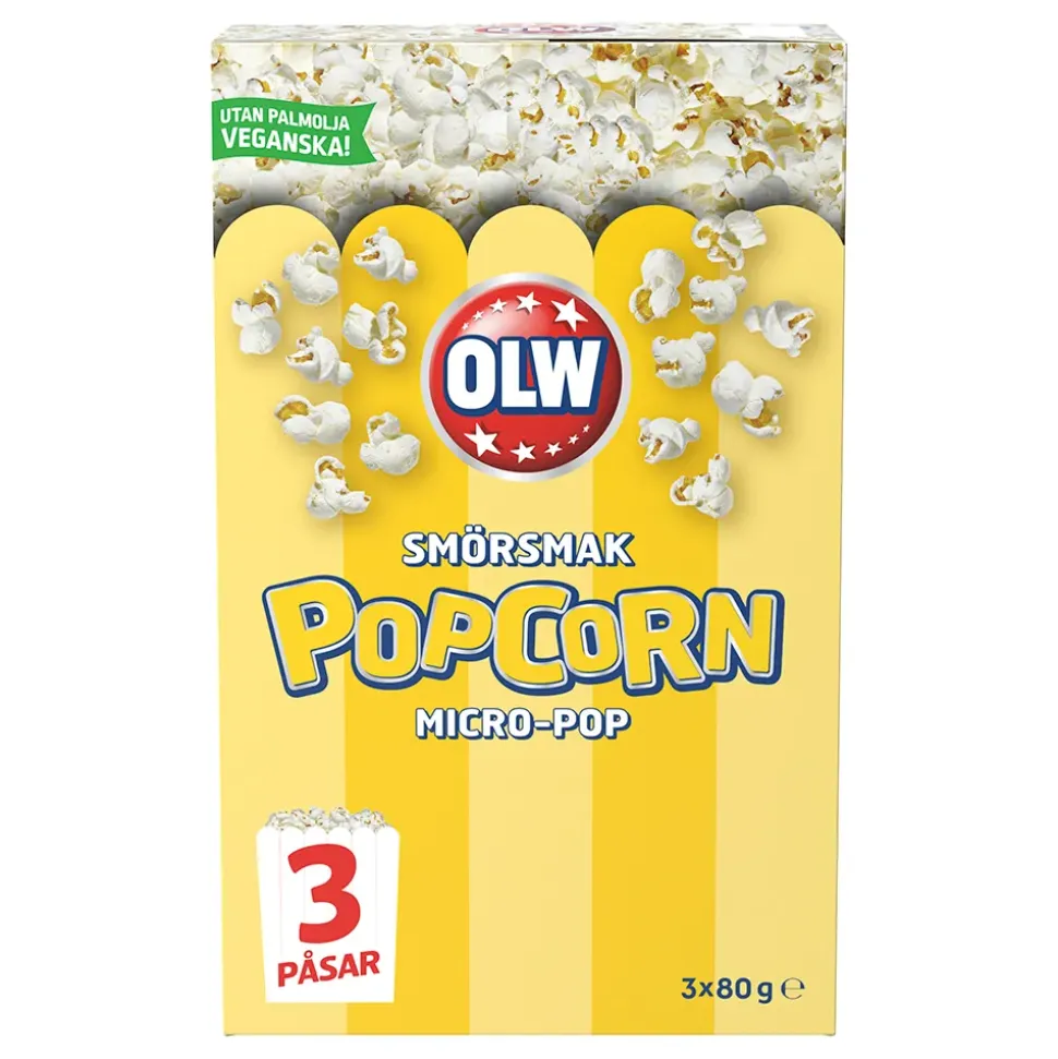 OLW Mikropopkorn Smørsmak
