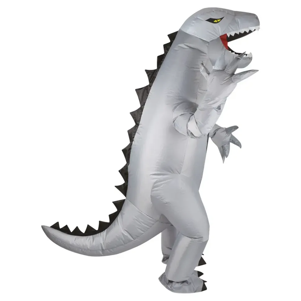 Oppblåsbar Grå Dinosaurie Kostyme