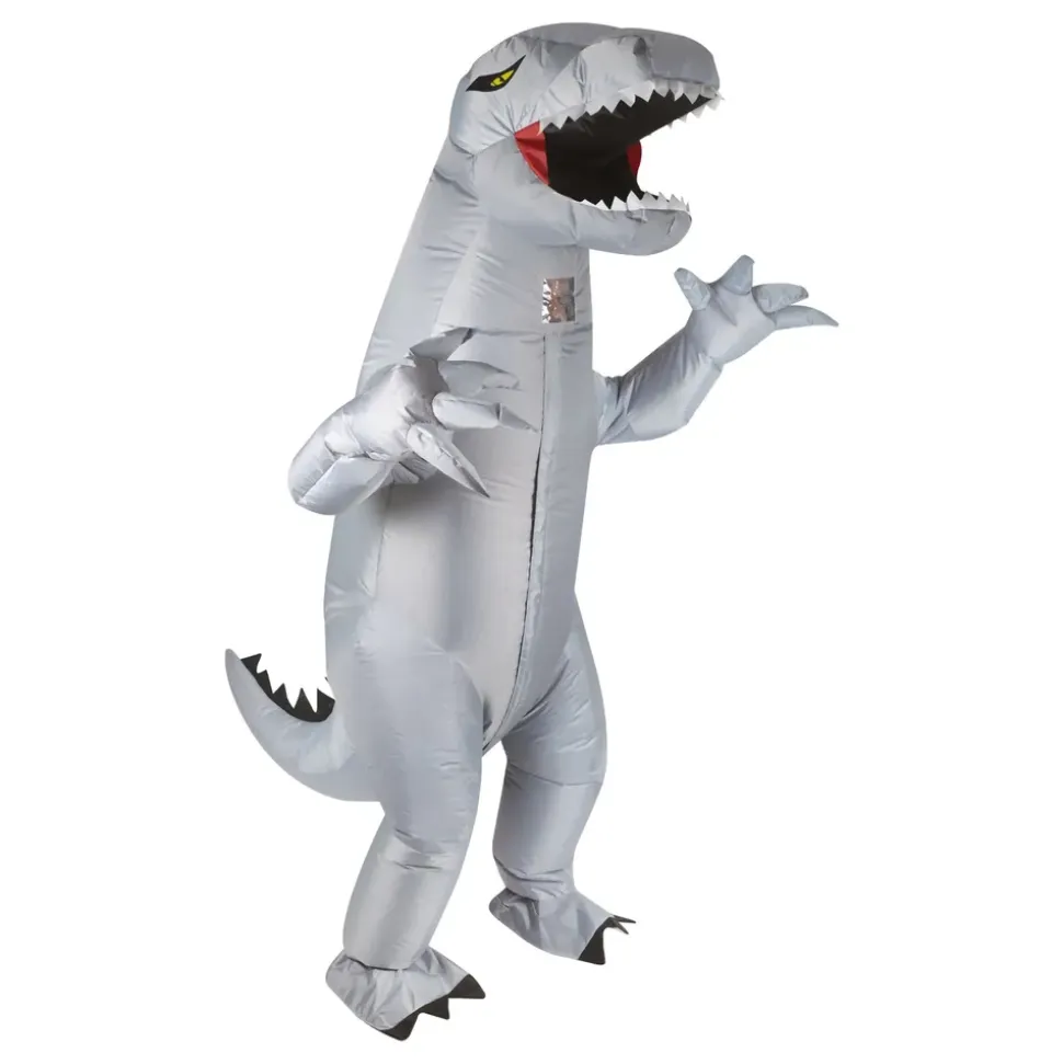 Oppblåsbar Grå Dinosaurie Kostyme