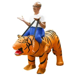 Oppblåsbar Ridende Tiger Kostyme