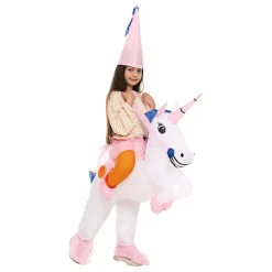 Oppblåsbar Ridende Unicorn Barn Kostyme
