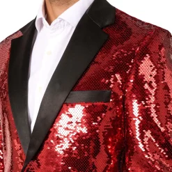OppoSuits Paljett Dressjakke Brilliant Rød
