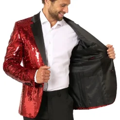 OppoSuits Paljett Dressjakke Brilliant Rød