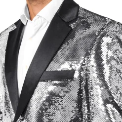 OppoSuits Paljett Dressjakke Briliant Silver