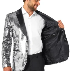 OppoSuits Paljett Dressjakke Briliant Silver