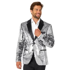 OppoSuits Paljett Dressjakke Briliant Silver