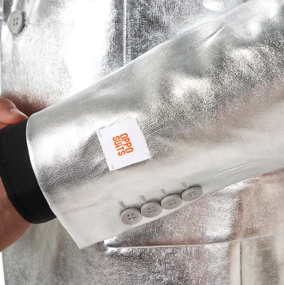 OppoSuits Shiny Silver Dress
