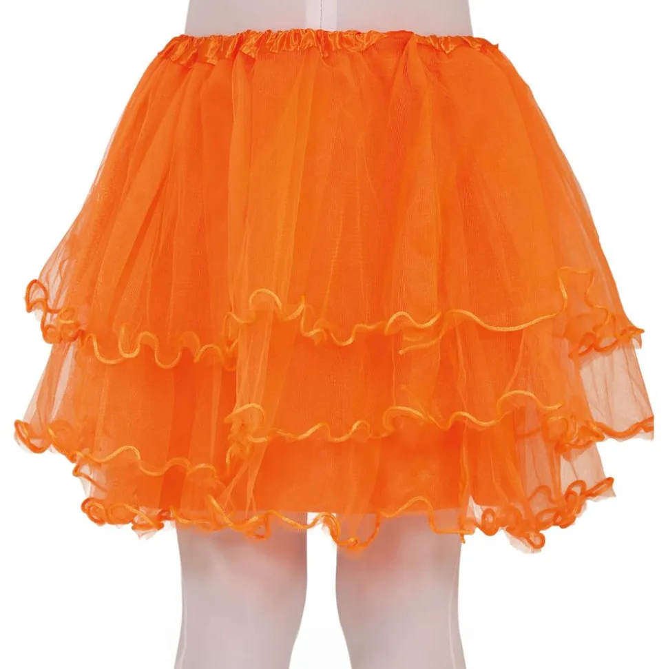 Oransje volangskjørt for barn