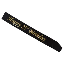 Ordensbånd Happy 25th Birthday Svart/Gull