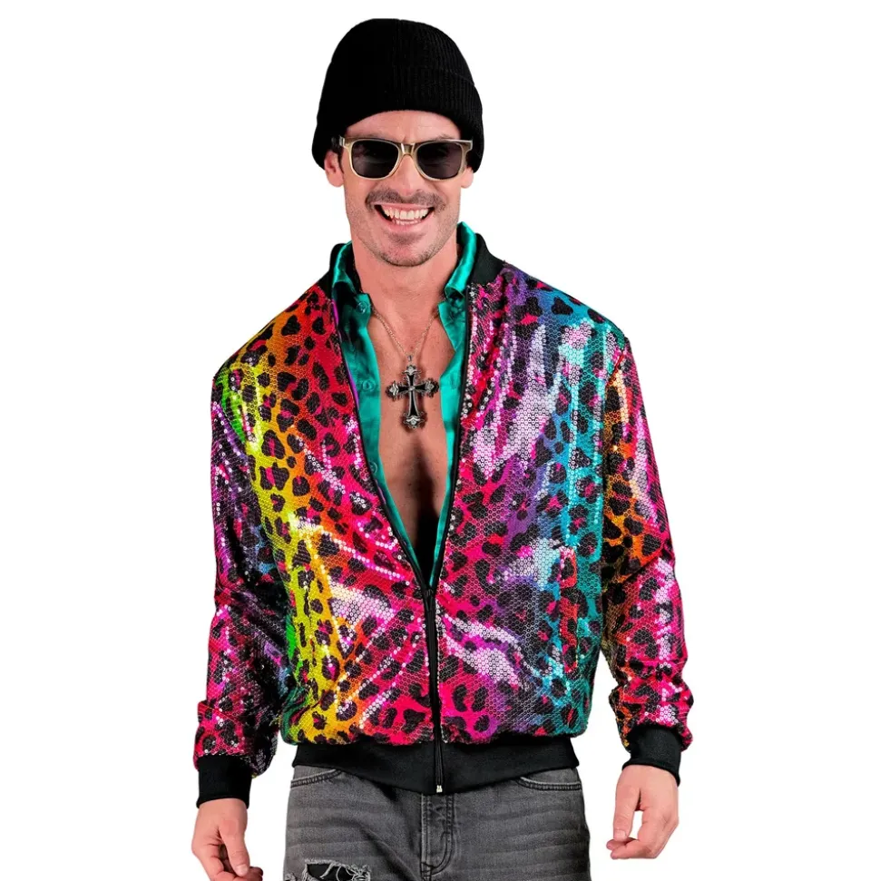 Paljettjakke Rainbow Leopard