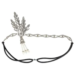 Pannebånd Flapper Sølv Deluxe