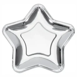 Papirasjett Stjerne Sølv Metallic