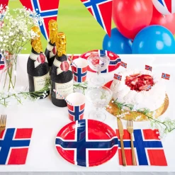 Papirsugerør Norske Flagg