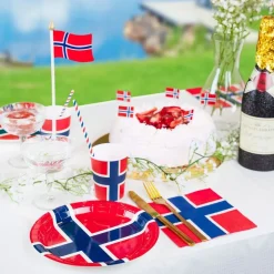 Papirsugerør Norske Flagg