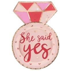 Papirtallerkener Diamantring She Said Yes