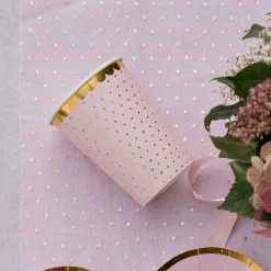 Pappkopper Prikkete Rosa/Gull